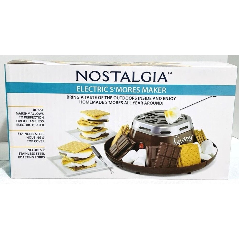S'MORES KIT by Nostalgia SMM200 Indoor Electric Stainless Steel S'mores Maker
